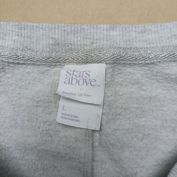 Stars Above Perfectly Cozy Sweatshirt Womens L Heathered Gray Pockets Basic - Picture 3 of 7